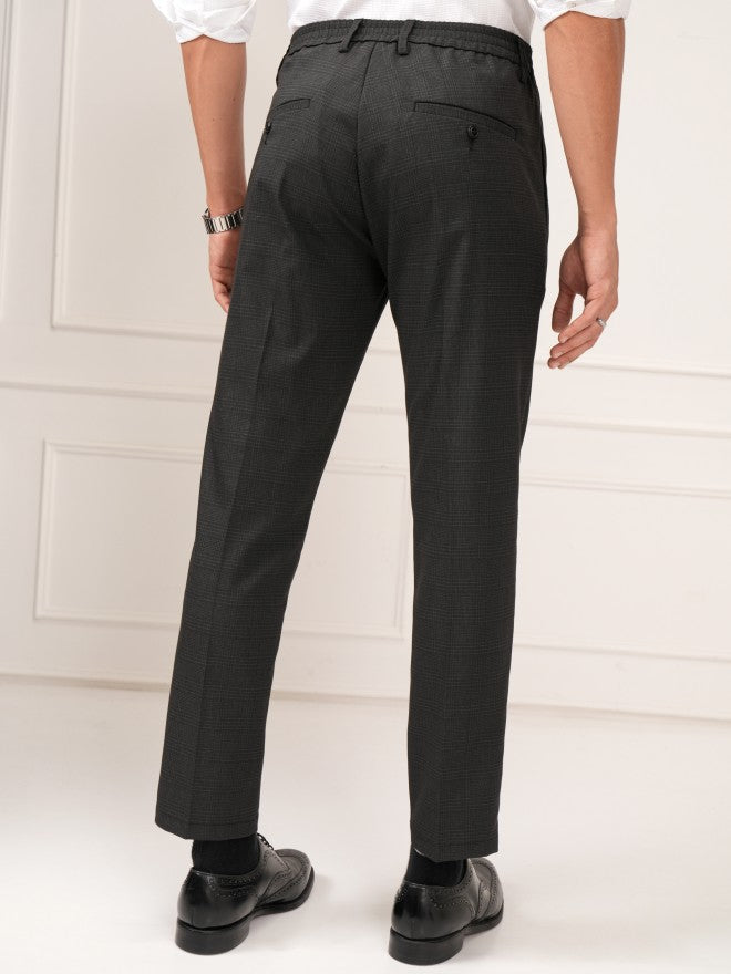 Highlander Men Black Slim Fit Solid Formal Trouser - Black - Image 3