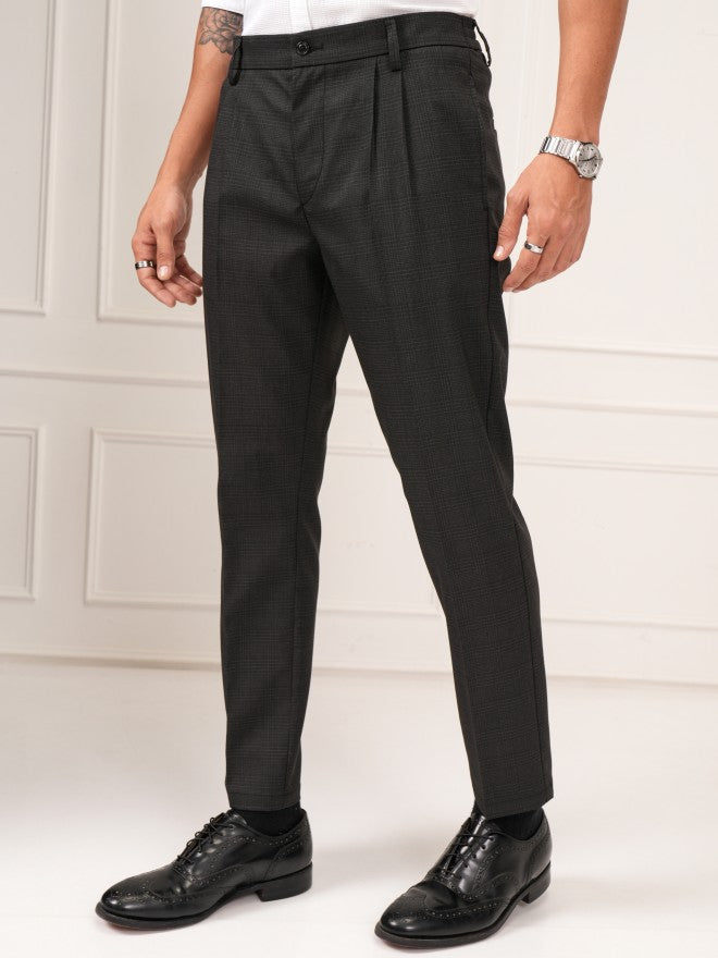 Highlander Men Black Slim Fit Solid Formal Trouser - Black - Image 4