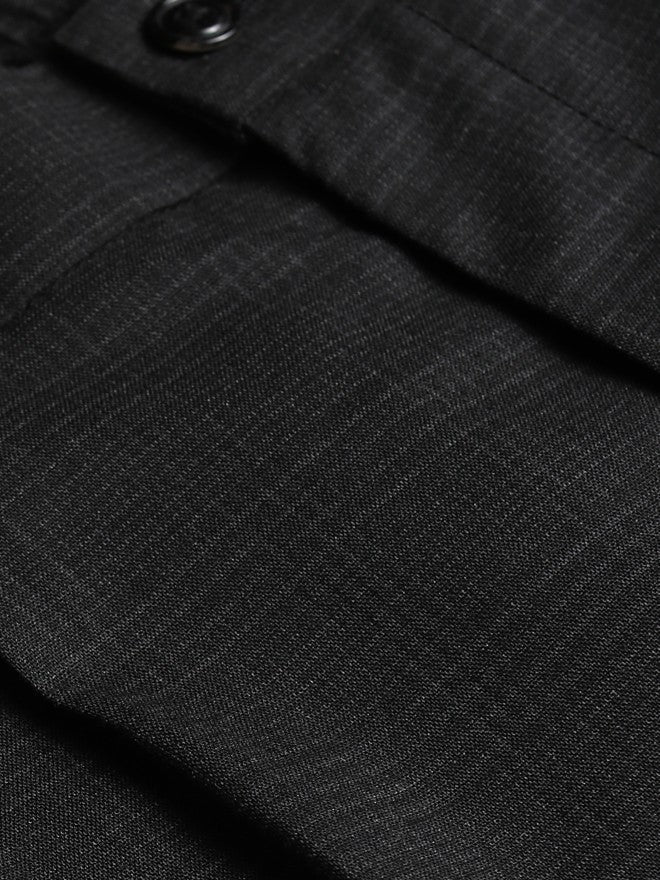 Highlander Men Black Slim Fit Solid Formal Trouser - Black - Image 7