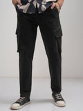 Highlander Men Black Slim Fit Solid Cargos - Black - Image 1