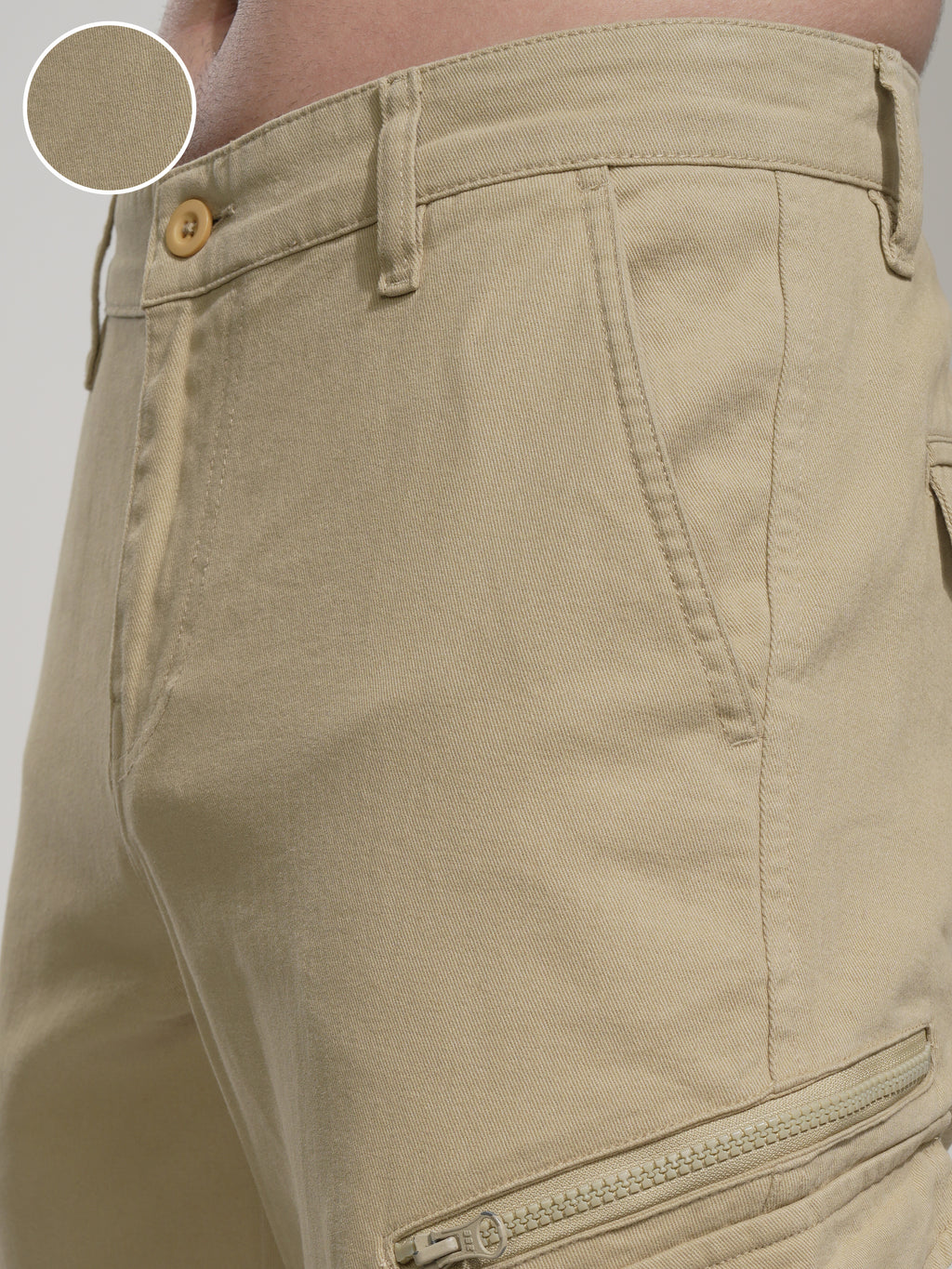 Highlander Men Brown Slim Fit Solid Cargo - Brown - Image 5