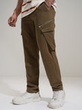 Highlander Men Brown Slim Fit Solid Cargo - Brown - Image 1