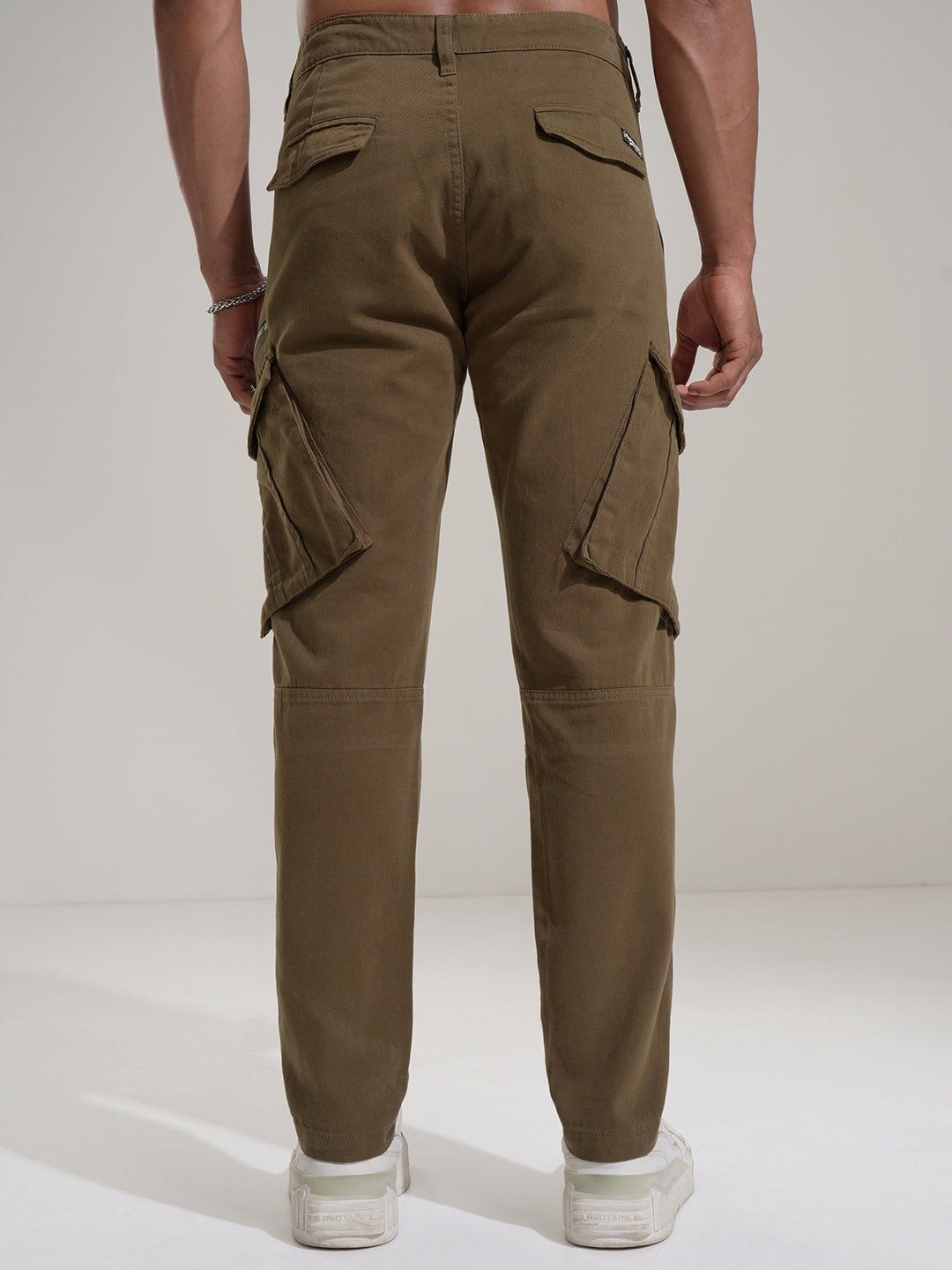 Highlander Men Brown Slim Fit Solid Cargo - Brown - Image 3