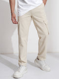 Highlander Men Beige Slim Fit Solid Cargo - Beige - Image 1