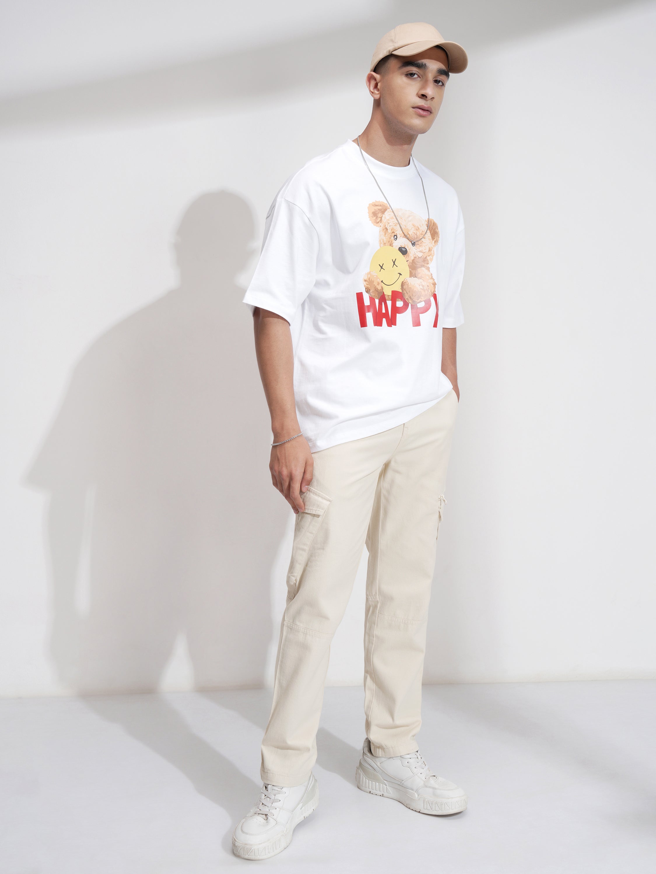 Highlander Men Beige Slim Fit Solid Cargo - Beige - Image 2