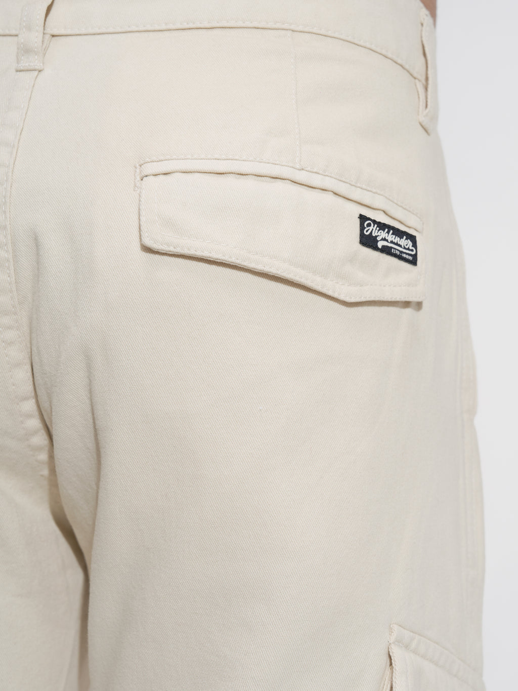 Highlander Men Beige Slim Fit Solid Cargo - Beige - Image 7
