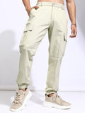 Highlander Men Beige Regular Fit Solid Joggers - Beige - Image 1