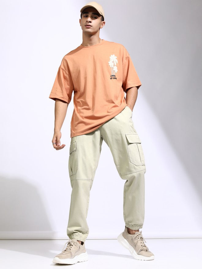Highlander Men Beige Regular Fit Solid Joggers - Beige - Image 2
