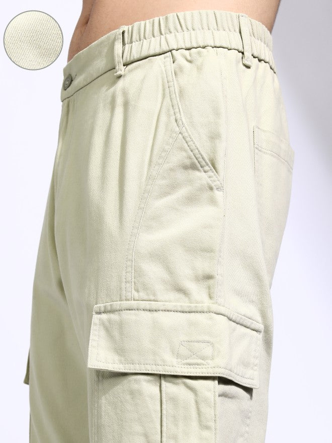 Highlander Men Beige Regular Fit Solid Joggers - Beige - Image 5