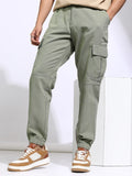 Highlander Men Olive Regular Fit Solid Joggers - Olive - Image 1