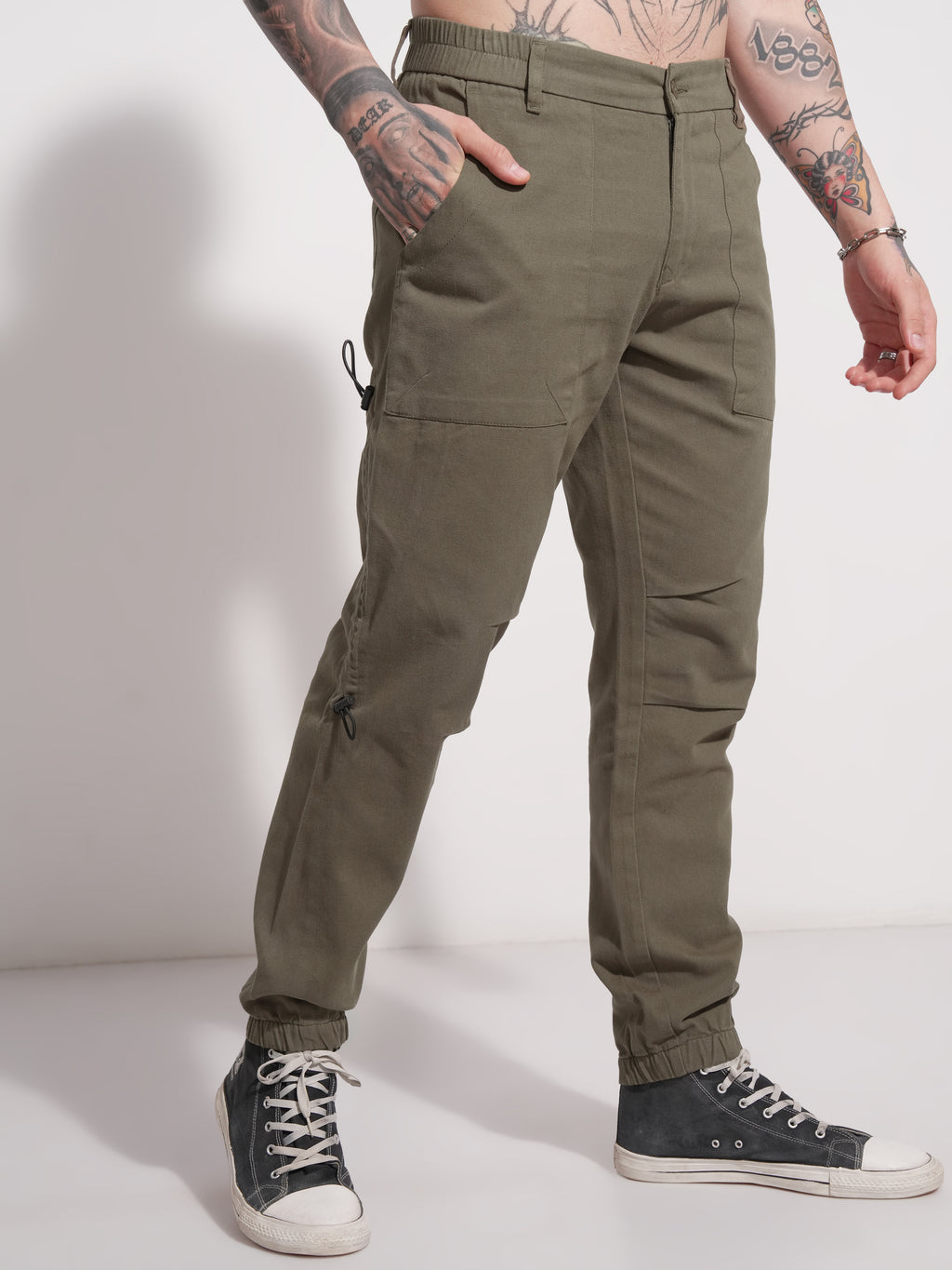 Highlander Men Green Relaxed Fit Solid Casual Trouser - Green - Image 6
