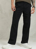 Highlander Men Black Straight Fit Solid Cargo - Black - Image 1