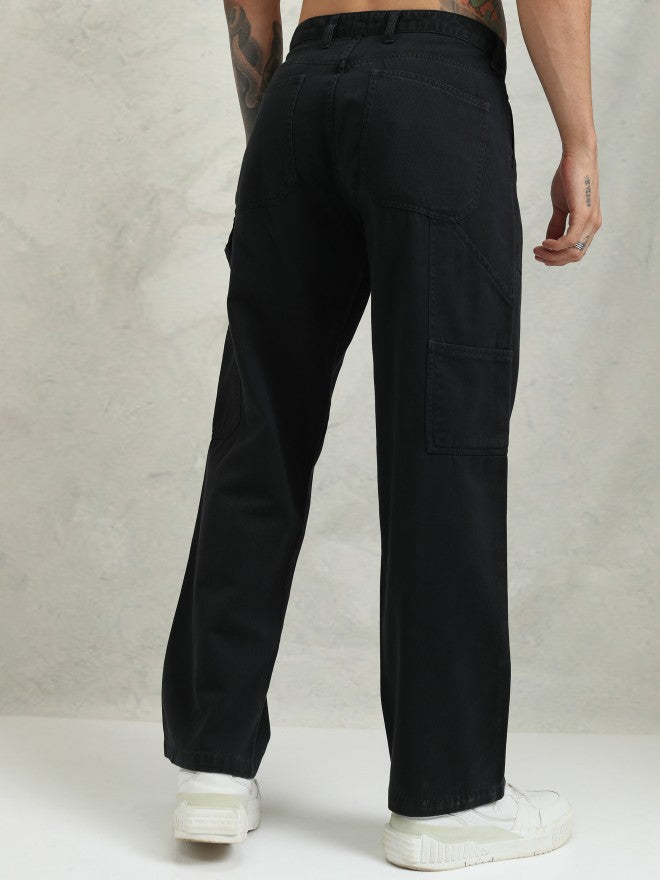 Highlander Men Black Straight Fit Solid Cargo - Black - Image 3