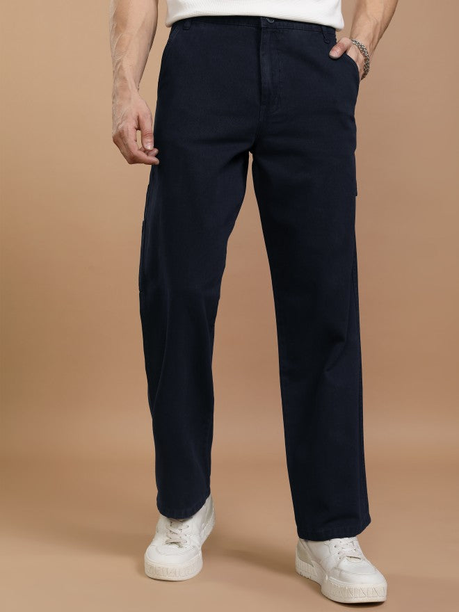 Highlander Men Blue Straight Fit Solid Cargo - Blue - Image 1