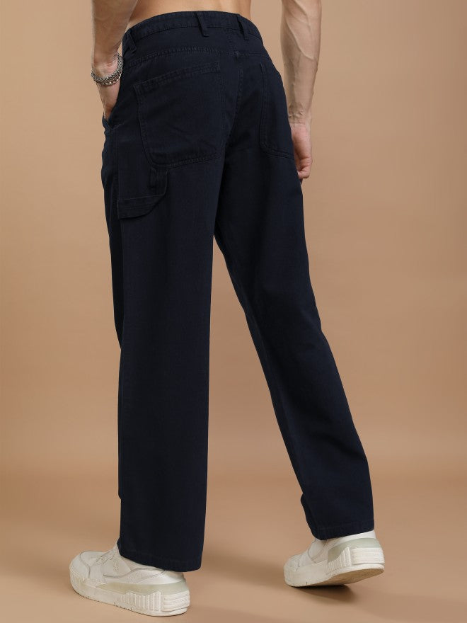 Highlander Men Blue Straight Fit Solid Cargo - Blue - Image 3