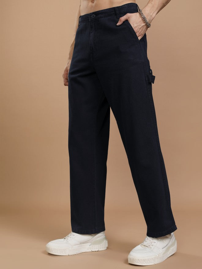 Highlander Men Blue Straight Fit Solid Cargo - Blue - Image 4