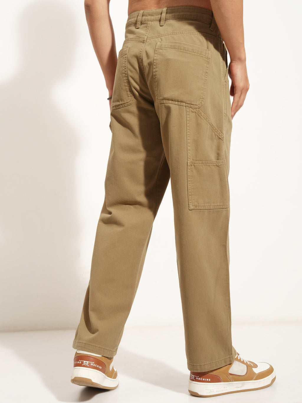 Highlander Men Brown Straight Fit Solid Casual Trouser - Brown - Image 3
