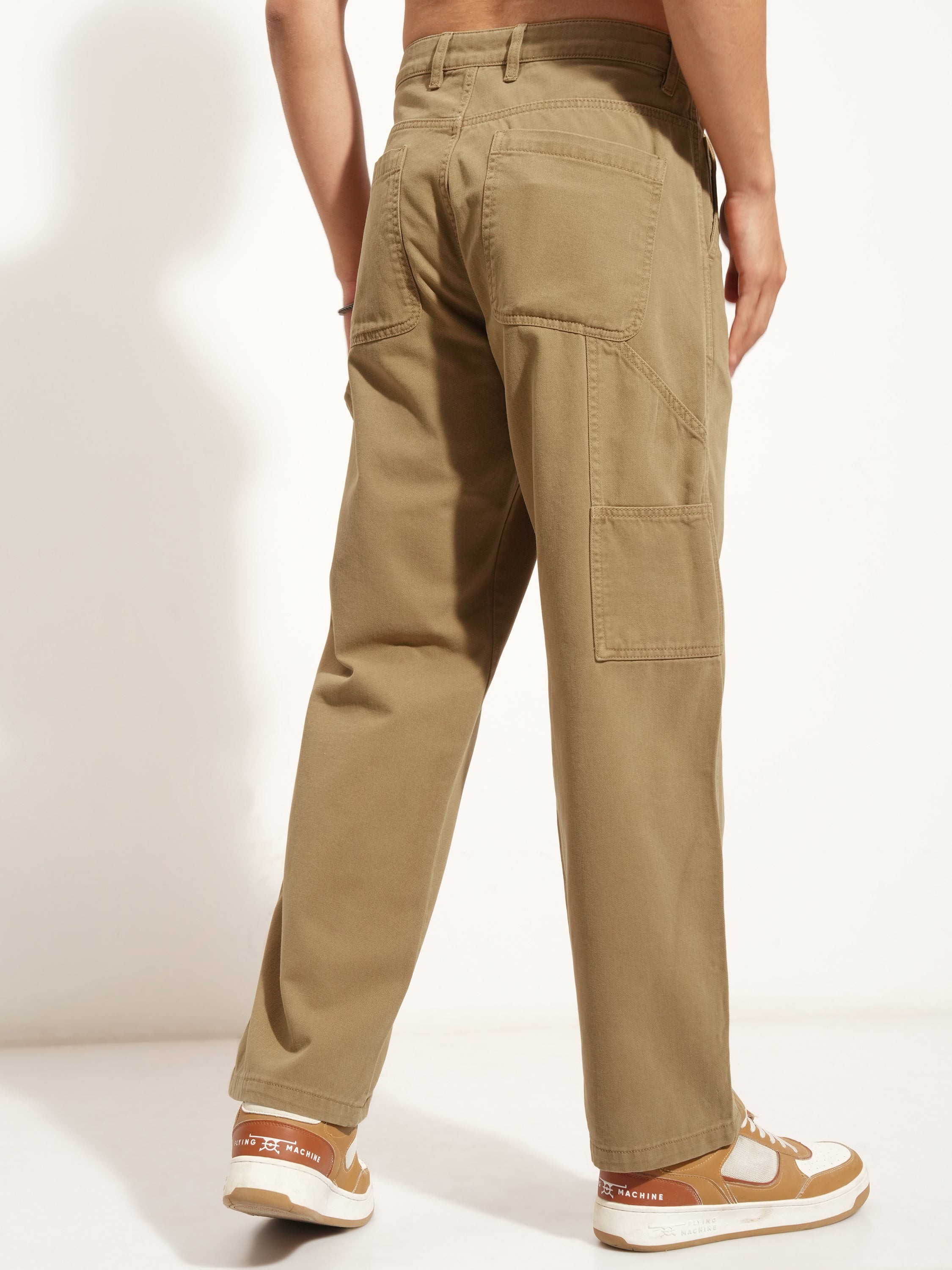 Highlander Men Brown Straight Fit Solid Casual Trouser - Brown - Image 3