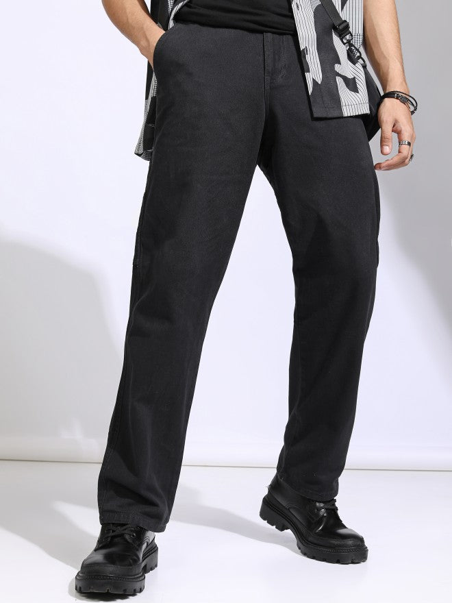 Highlander Men Black Straight Fit Solid Cargo - Black - Image 1