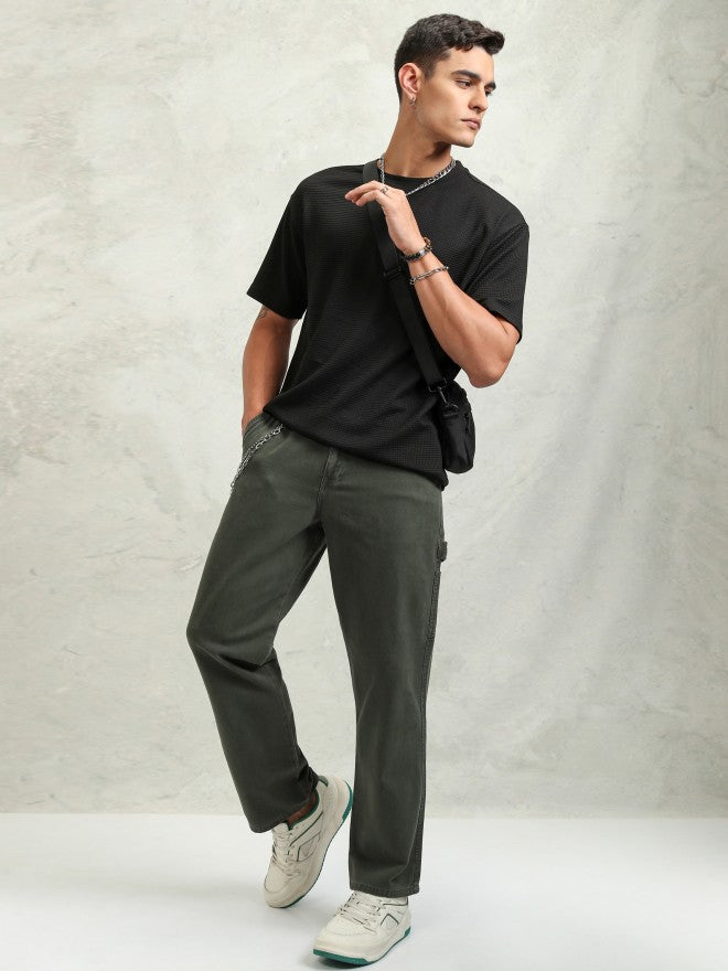 Highlander Men Black Straight Fit Solid Cargo - Black - Image 2