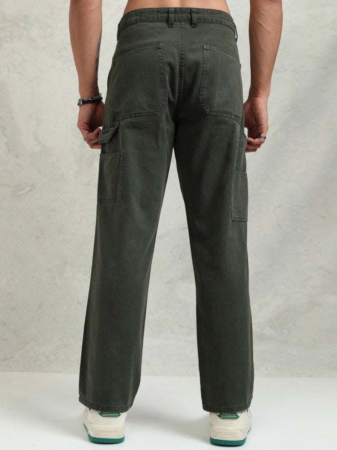 Highlander Men Black Straight Fit Solid Cargo - Black - Image 3
