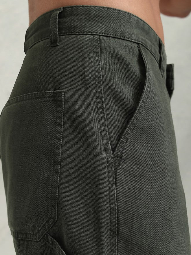 Highlander Men Black Straight Fit Solid Cargo - Black - Image 5