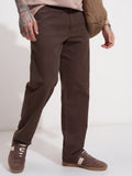 Highlander Men Brown Straight Fit Solid Casual Trouser - Brown - Image 1