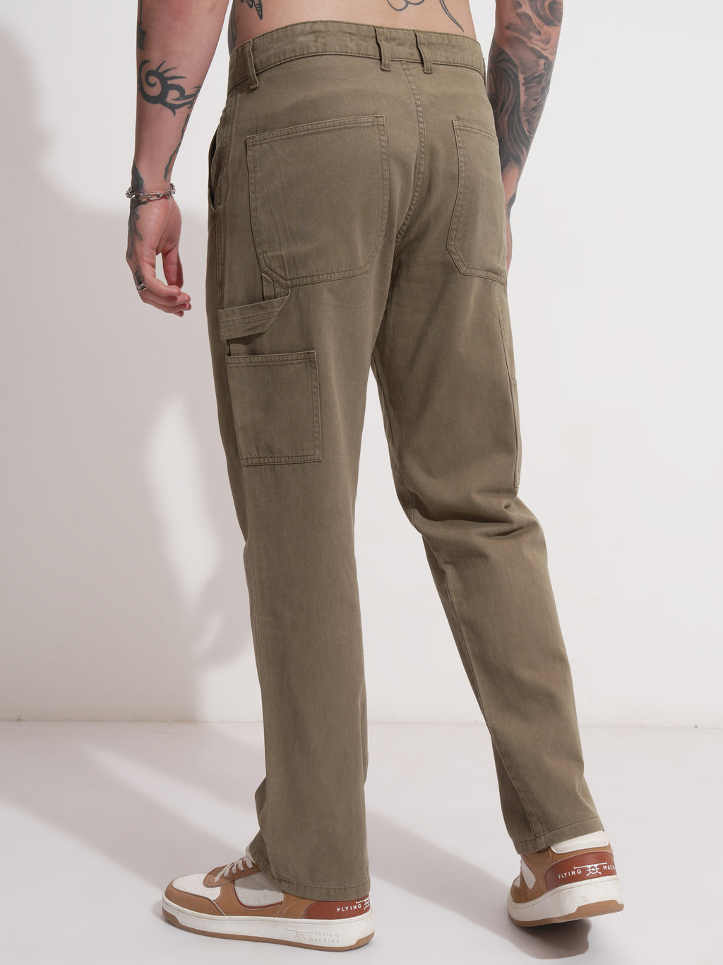 Highlander Men Green Straight Fit Solid Casual Trouser - Green - Image 3