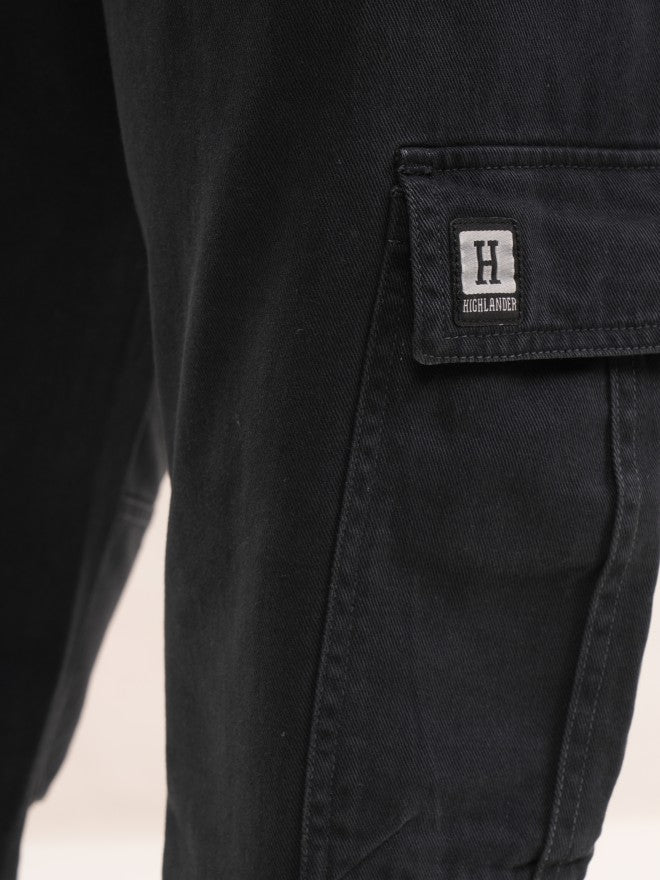 Highlander Men Black Straight Fit Solid Cargo - Black - Image 7