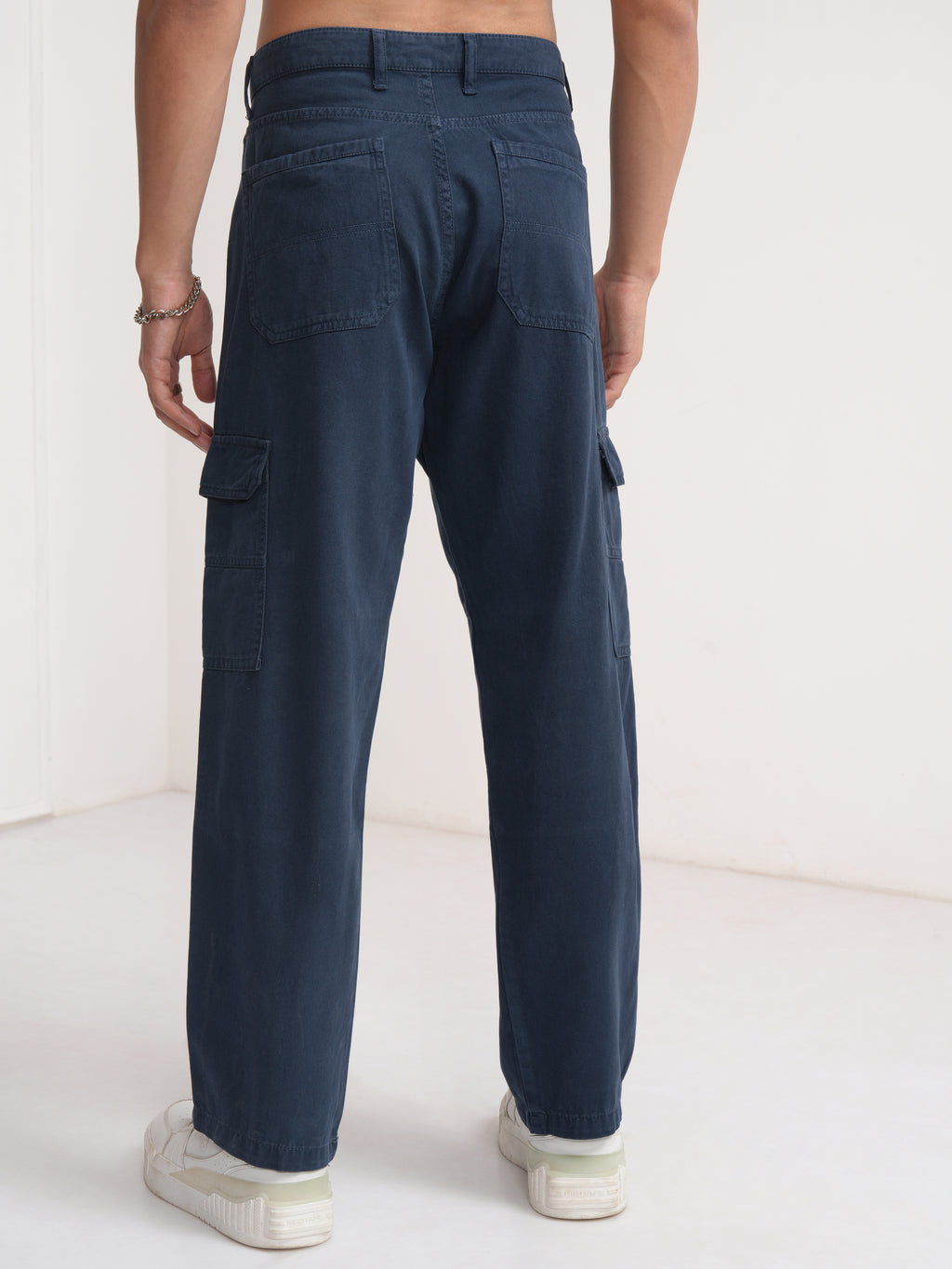 Highlander Men Blue Straight Fit Solid Cargo - Blue - Image 3