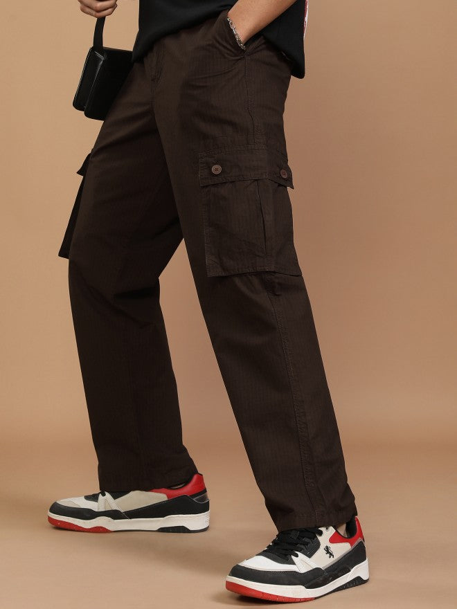 Highlander Men Brown Straight Fit Solid Cargo - Brown - Image 1
