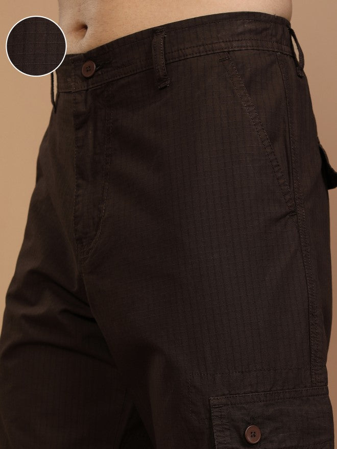 Highlander Men Brown Straight Fit Solid Cargo - Brown - Image 5