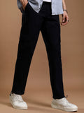 Highlander Men Blue Solid Straight Fit Cargos - Blue - Image 1