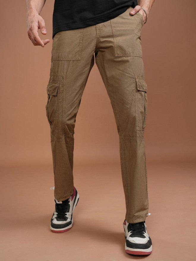 Highlander Men Brown Straight Fit Solid Cargo - Brown - Image 1