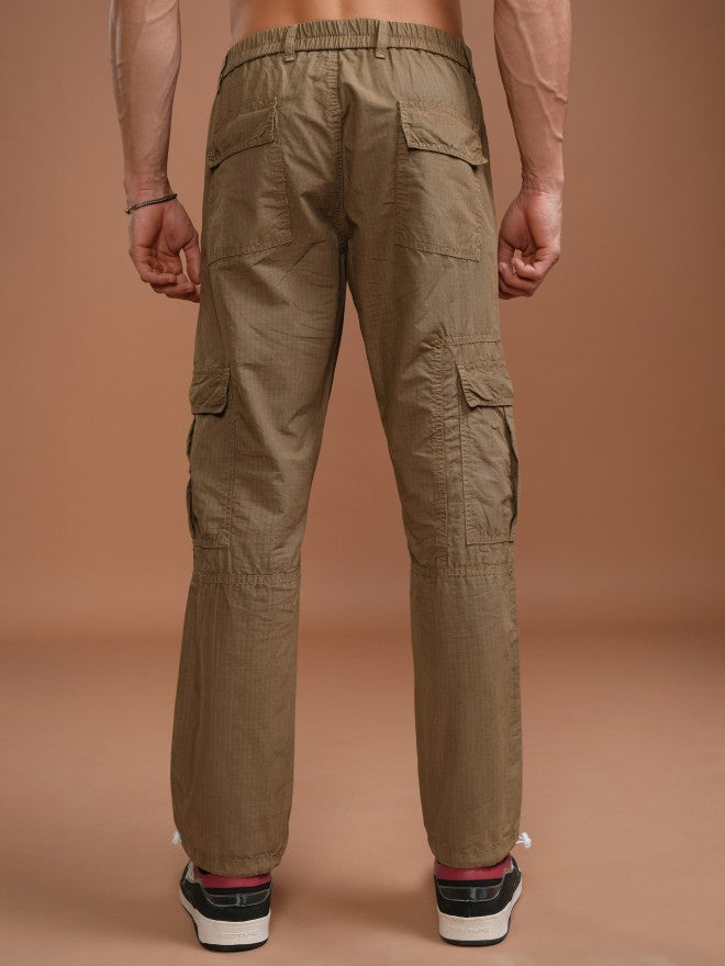 Highlander Men Brown Straight Fit Solid Cargo - Brown - Image 3