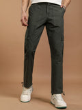 Highlander Men Olive Straight Fit Solid Cargos - Olive - Image 1