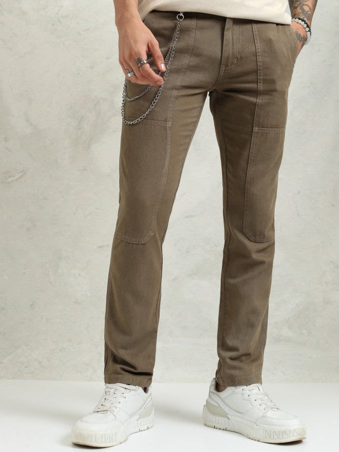 Highlander Men Green Straight Fit Solid Cargo - Green - Image 1