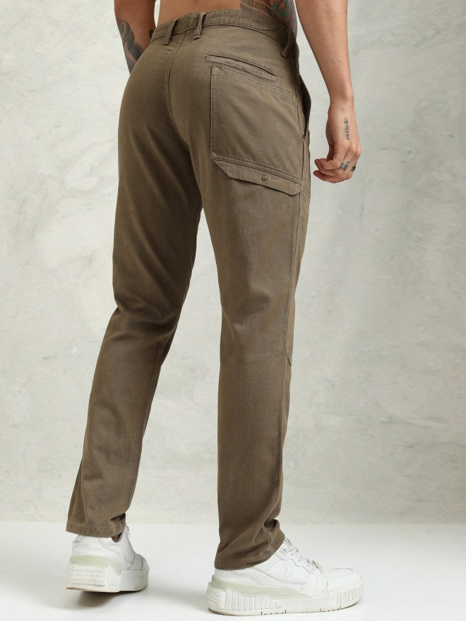 Highlander Men Green Straight Fit Solid Cargo - Green - Image 3