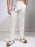 Highlander Men White Slim Fit Solid Casual Trouser - White - Image 1