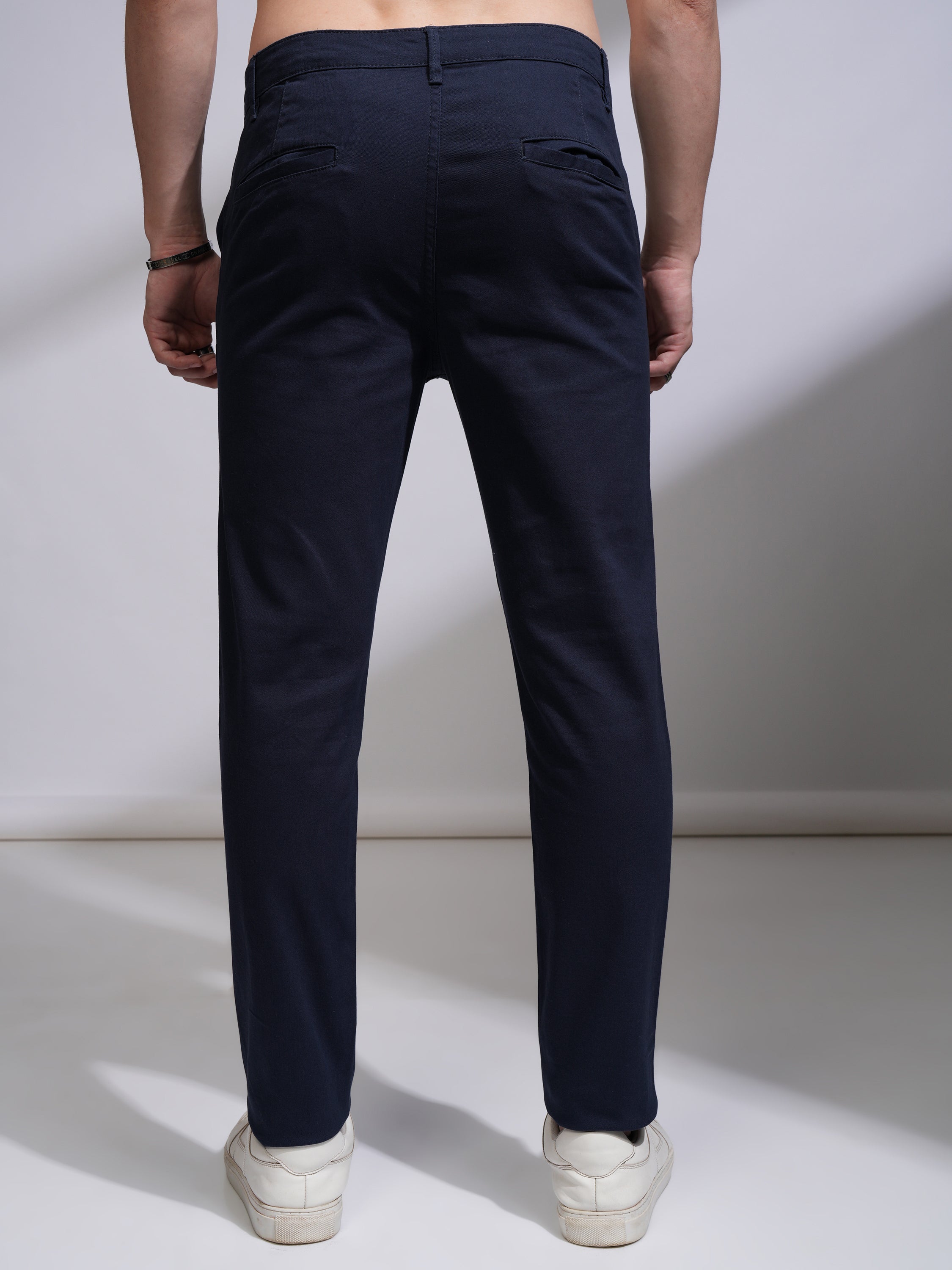 Highlander Men Blue Slim Fit Solid Chinos - Blue - Image 3