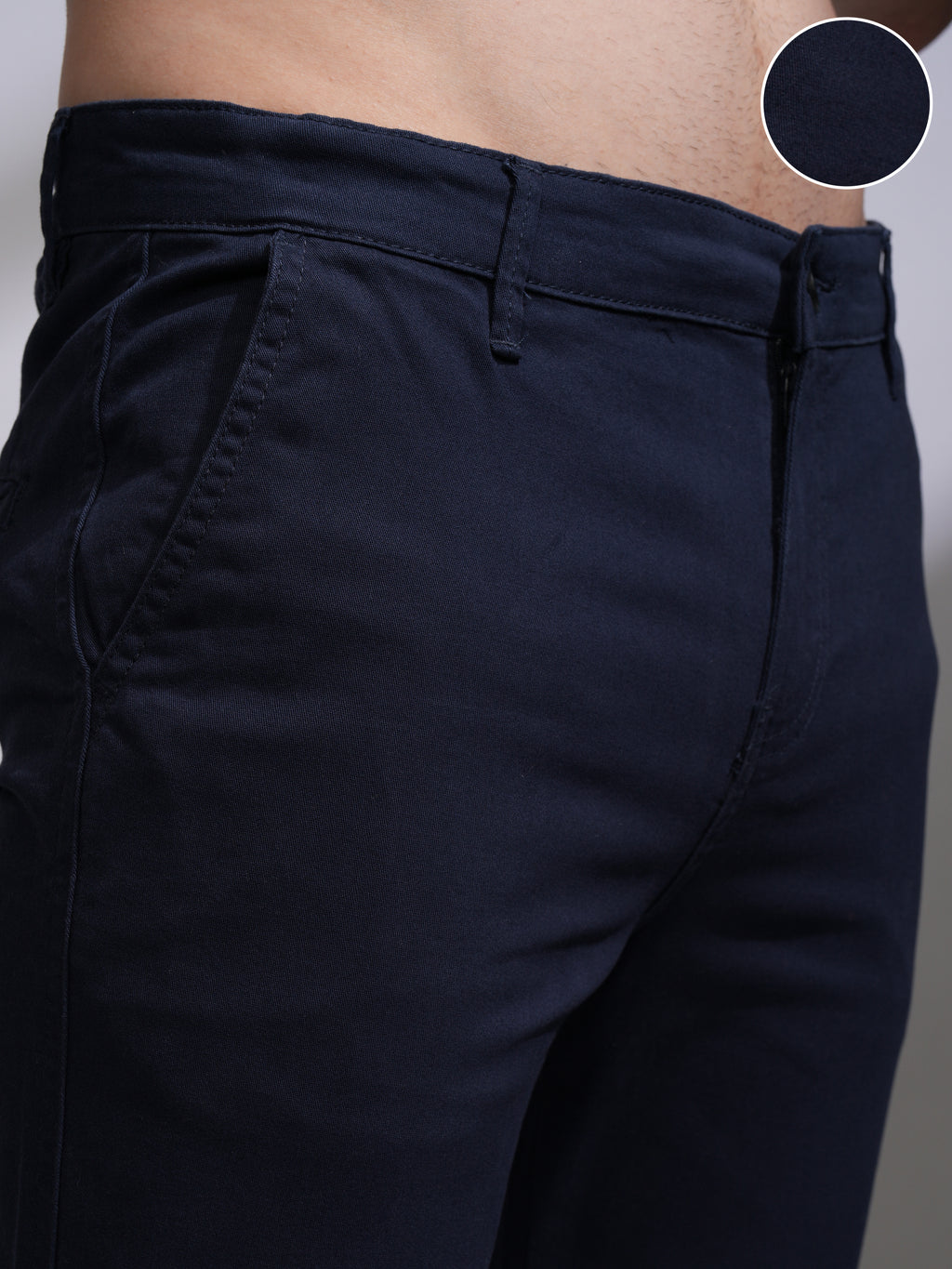 Highlander Men Blue Slim Fit Solid Chinos - Blue - Image 5