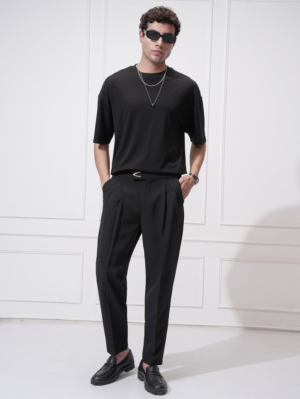 Highlander Men Black Regular Fit Solid Casual Trouser - Black - Image 2