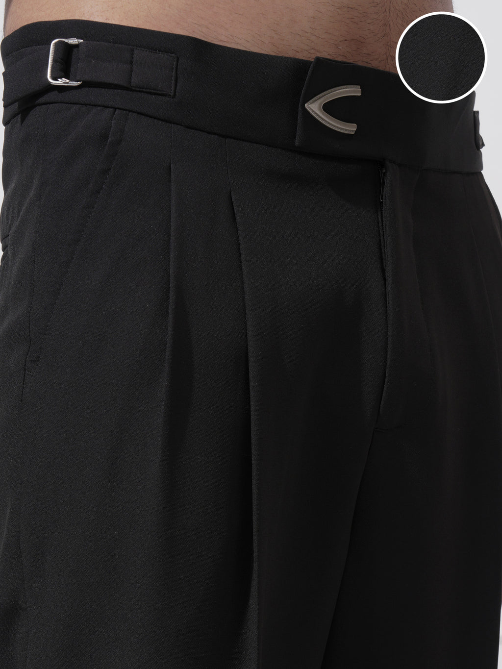 Highlander Men Black Regular Fit Solid Casual Trouser - Black - Image 5