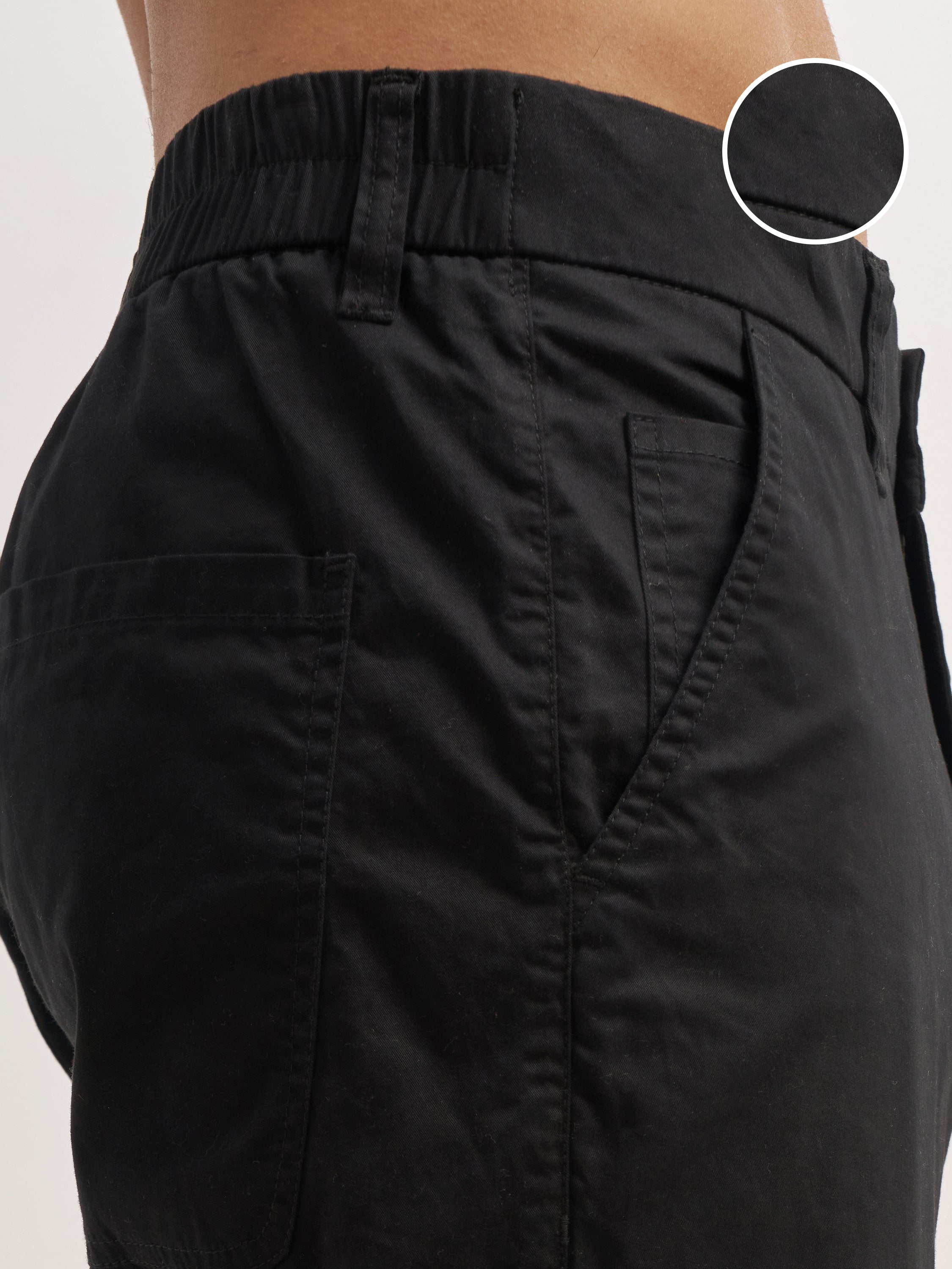 Highlander Men Black Relaxed Fit Solid Cargos - Black - Image 5