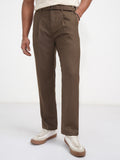 Highlander Men Brown Regular Fit Solid Korean Pant - Brown - Image 1