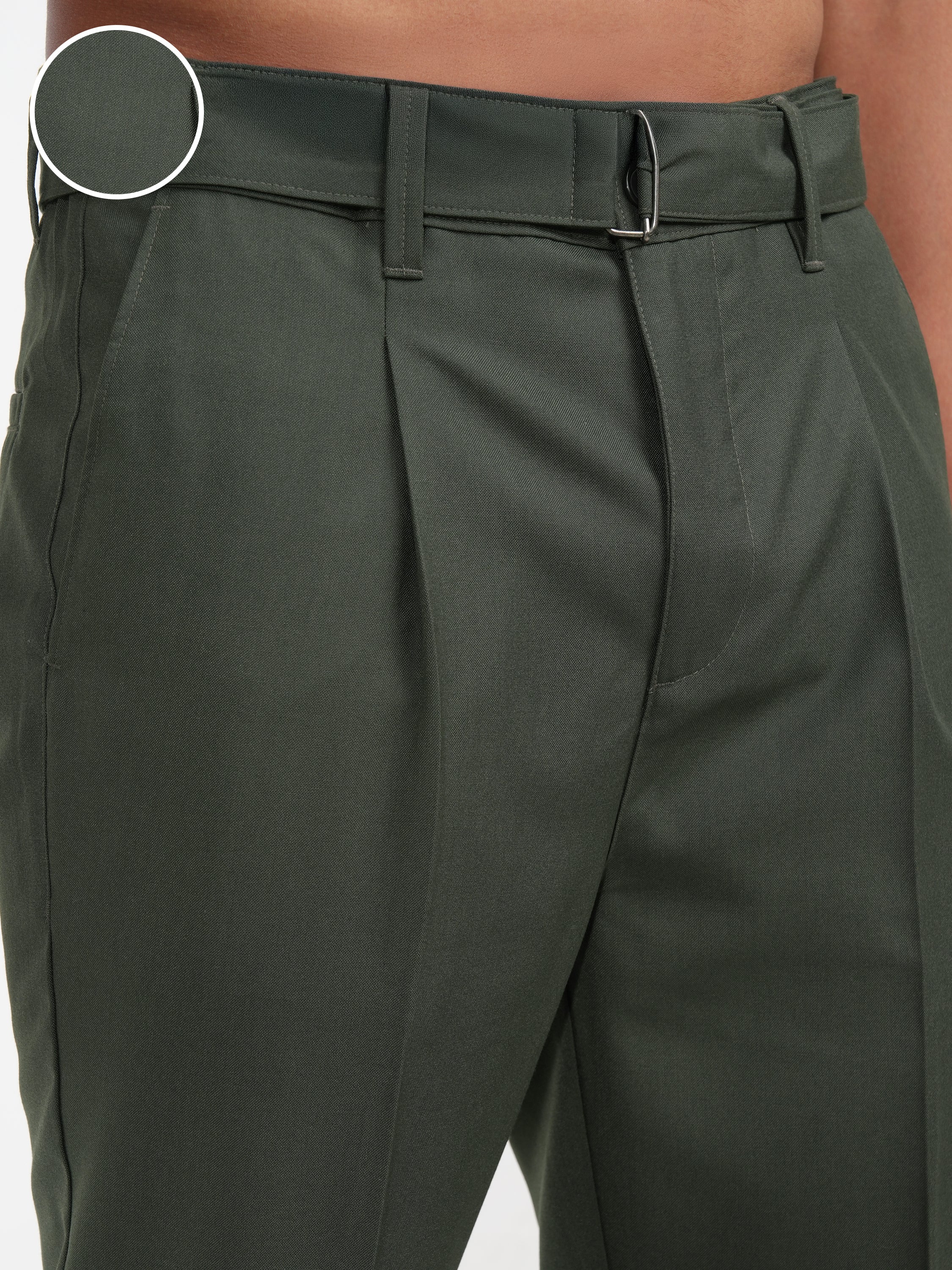 Highlander Men Green Regular Fit Solid Korean Pant - Green - Image 5