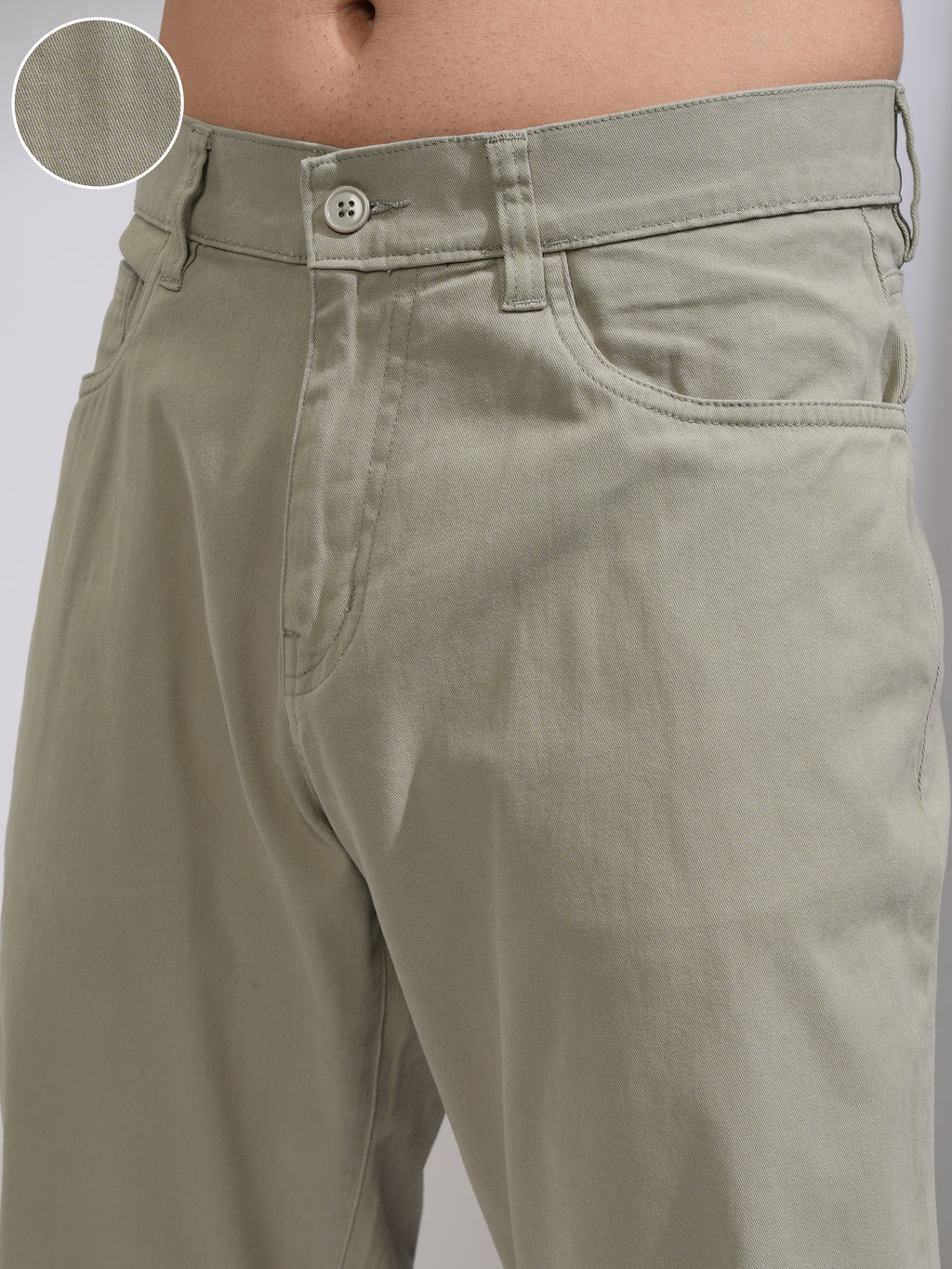 Highlander Men Green Relaxed Fit Solid Casual Trouser - Green - Image 5