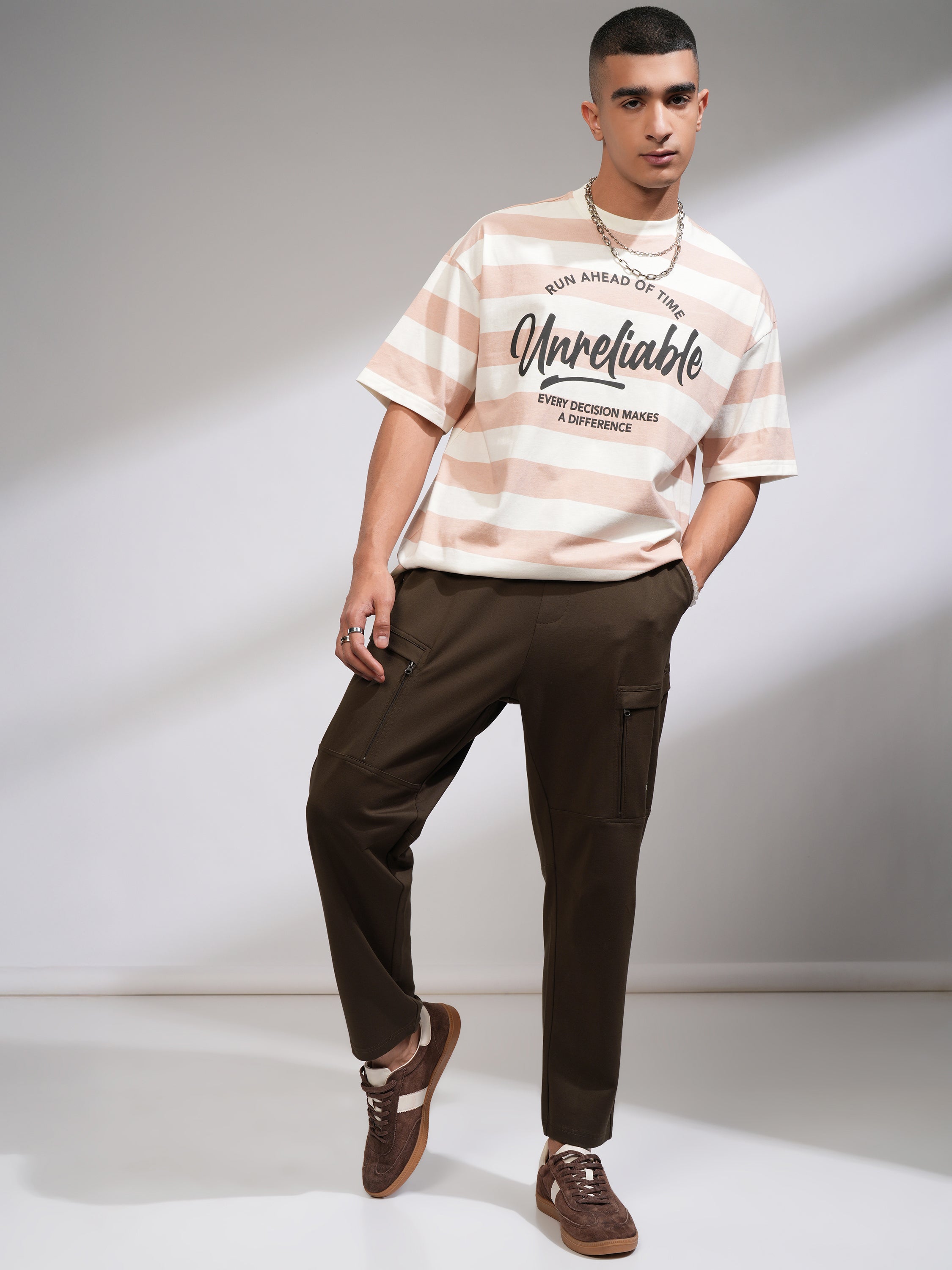 Highlander Men Brown Tapered Fit Solid Casual Trouser - Brown - Image 2