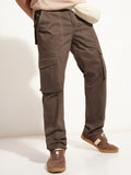 Highlander Men Brown Straight Fit Solid Cargo - Brown - Image 1