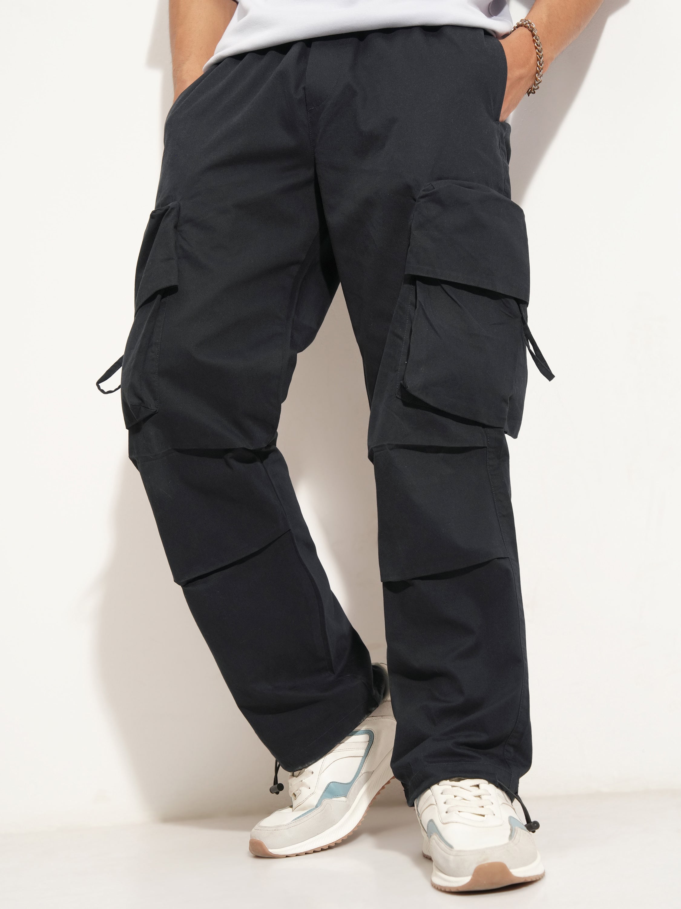 Highlander Men Blue Straight Fit Solid Cargo - Blue - Image 1